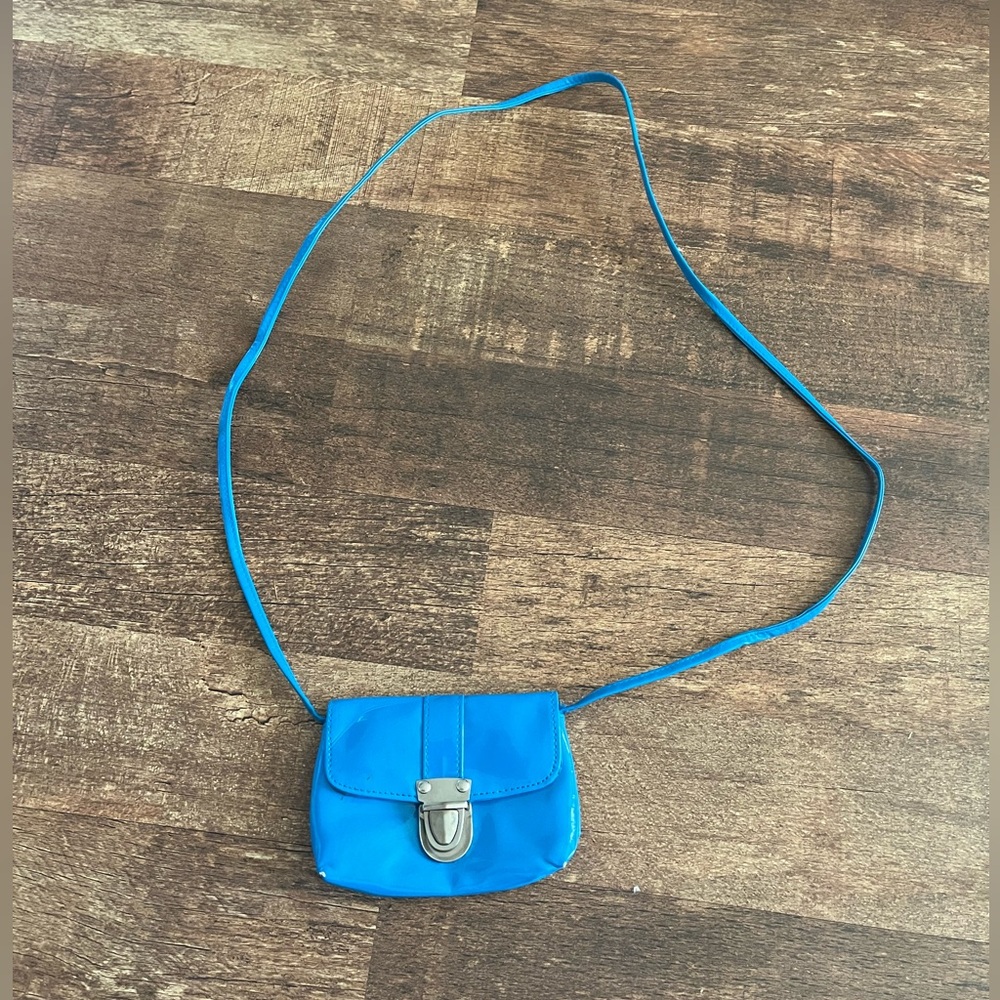 Mini Coin/Card Club Crossbody Purse Cerulean Blue Y2K